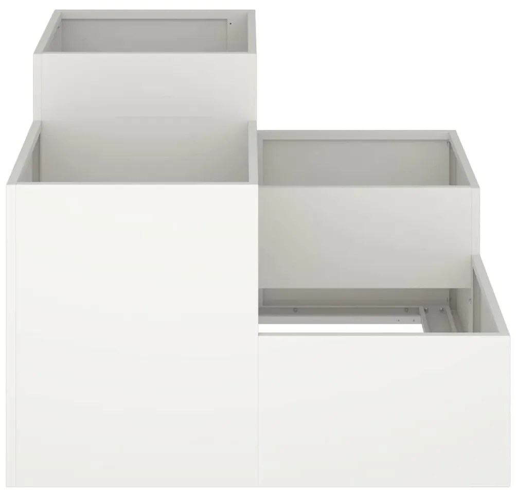 vidaXL Γλάστρα Κήπου Λευκό 100 x 100 x 60 εκ. Ατσάλι