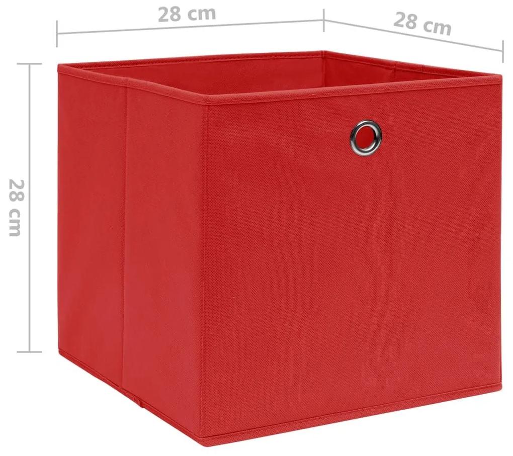 Κουτιά Αποθήκευσης 10τεμ Κόκκινα 28x28x28εκ Ύφασμα Non-woven - Κόκκινο