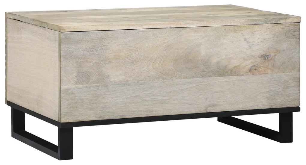 vidaXL Τραπεζάκι σαλονιού Άσπρο, Μαύρο 80 x 50 x 40 cm Σαγκουίνι ξύλο