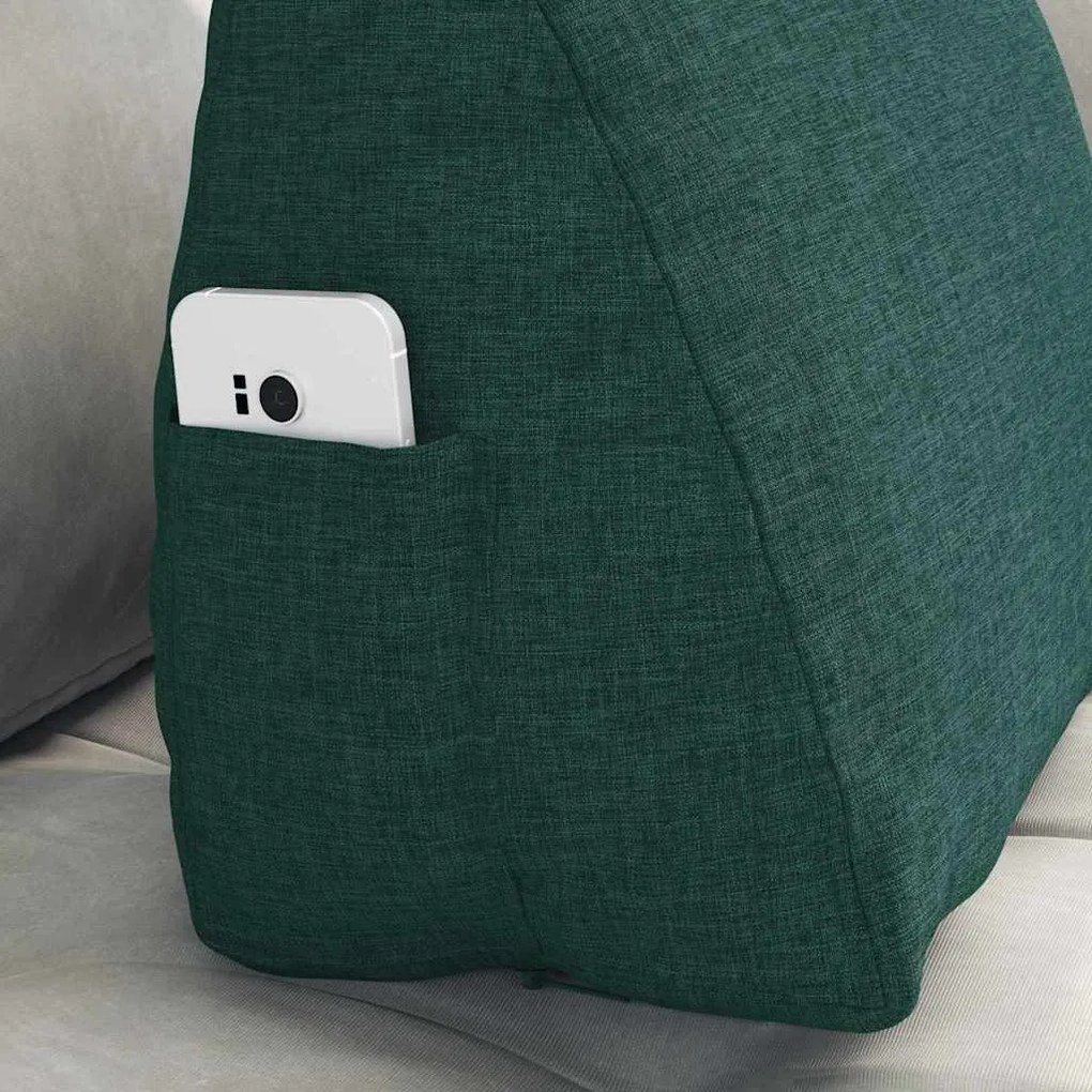 vidaXL Μαξιλάρι Πλάτης Σκούρο Πράσινο 45 x 20 x 35 εκ. ύφασμα