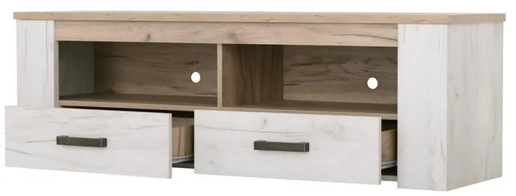 Έπιπλο TV Kent 150 Γκρί Δρύς - Λευκός Δρύς 151x43x49 εκ. 151x43x49 εκ.