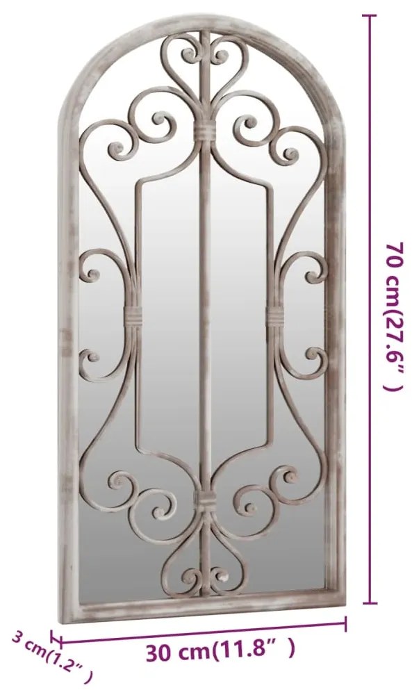 vidaXL Καθρέφτης για Εσ. Χώρους Λευκό της Άμμου 70 x 30 εκ. από Σίδερο