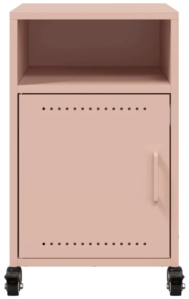 vidaXL Κομοδίνα 2 τεμ. Ροζ 36x39x59 εκ. από Χάλυβα