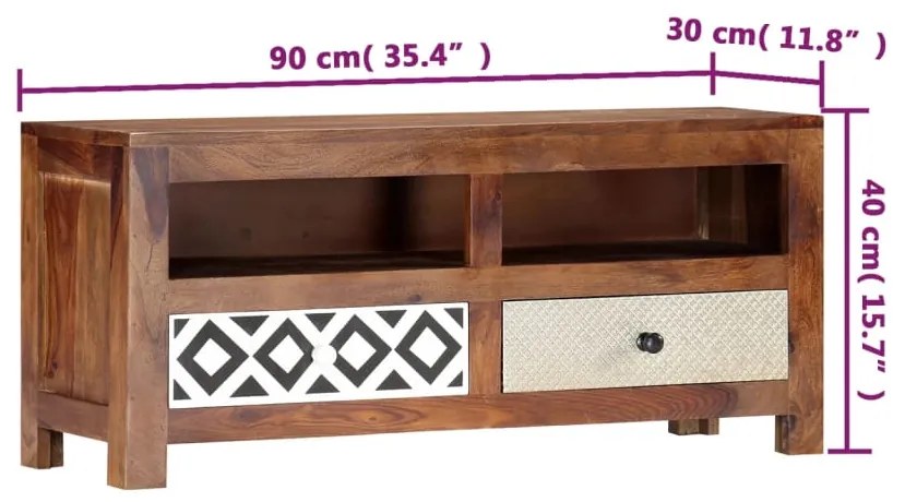 vidaXL Έπιπλο Τηλεόρασης 90 x 30 x 40 εκ. από Μασίφ Ξύλο Ακακίας