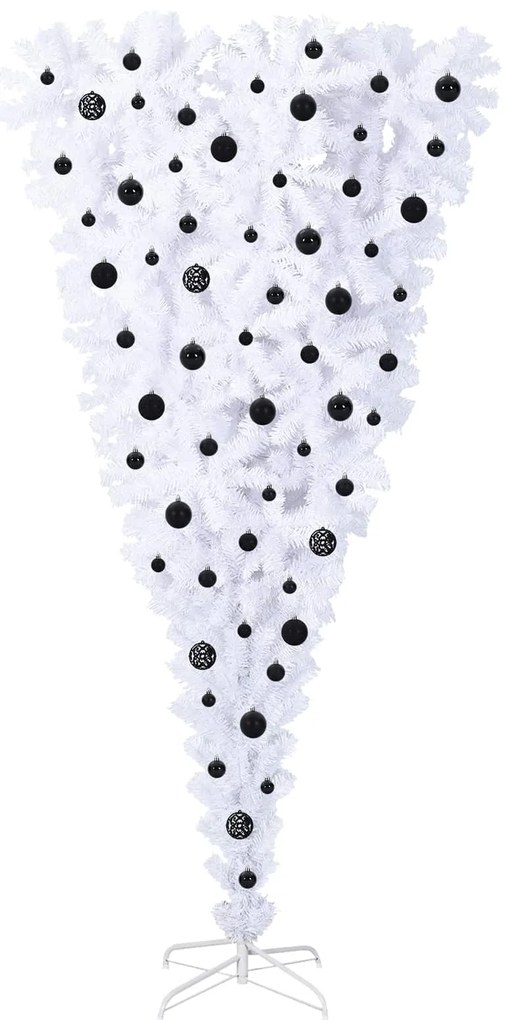 vidaXL Τεχνητό Χριστουγεννιάτικο Δέντρο Λευκό 210 cm PVC και Χάλυβας