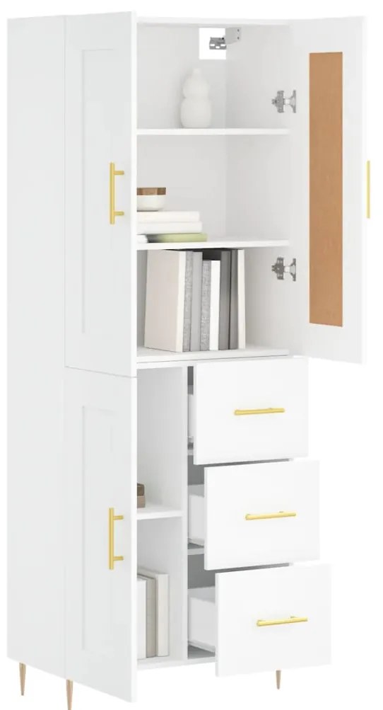 vidaXL Ντουλάπι Λευκό 69,5x34x180 εκ. από Επεξεργασμένο Ξύλο