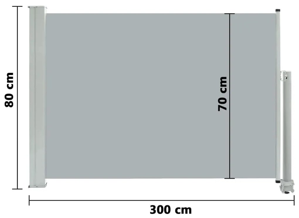 Σκίαστρο Πλαϊνό Συρόμενο Βεράντας Γκρι 80 x 300 εκ. - Γκρι