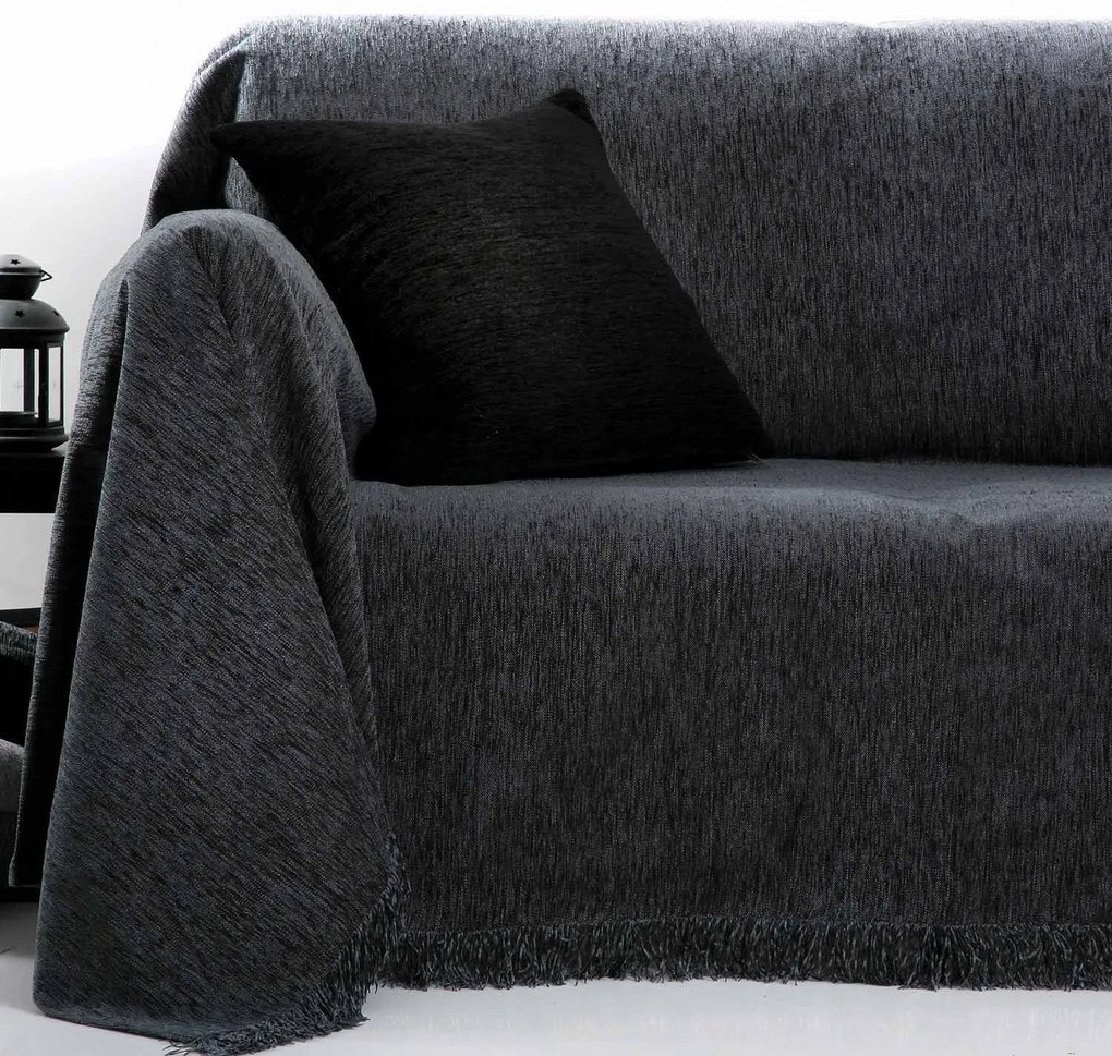 Ριχτάρι Ζακάρ Σενίλ 1300  Dark Grey Anna Riska Τετραθέσιο 180x320cm 100% Cotton