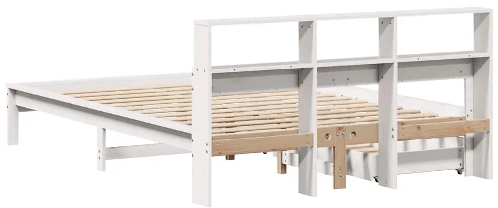 vidaXL Κρεβάτι Βιβλιοθήκη Χωρίς Στρώμα 120x200 εκ Μασίφ Ξύλο Πεύκο