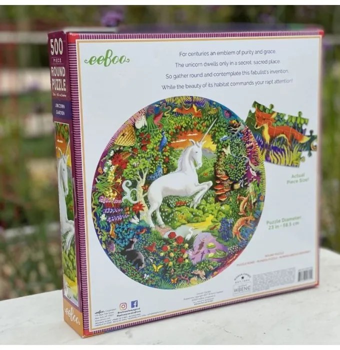 Round Puzzle ΕΕΒΟΟ 500pcs UNICORN GARDEN