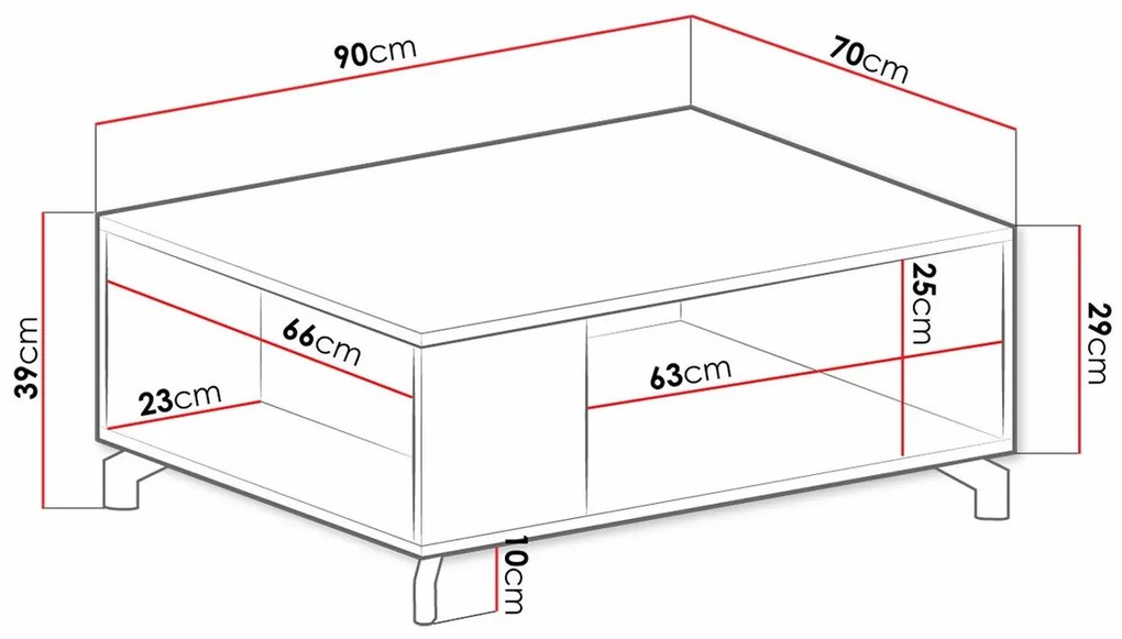 Τραπεζάκι σαλονιού Omaha S113, Άσπρο, Ελαφριά δρυς, 39x70x90cm, 20 kg, Πλαστικοποιημένη μοριοσανίδα, Γωνιακό | Epipla1.gr