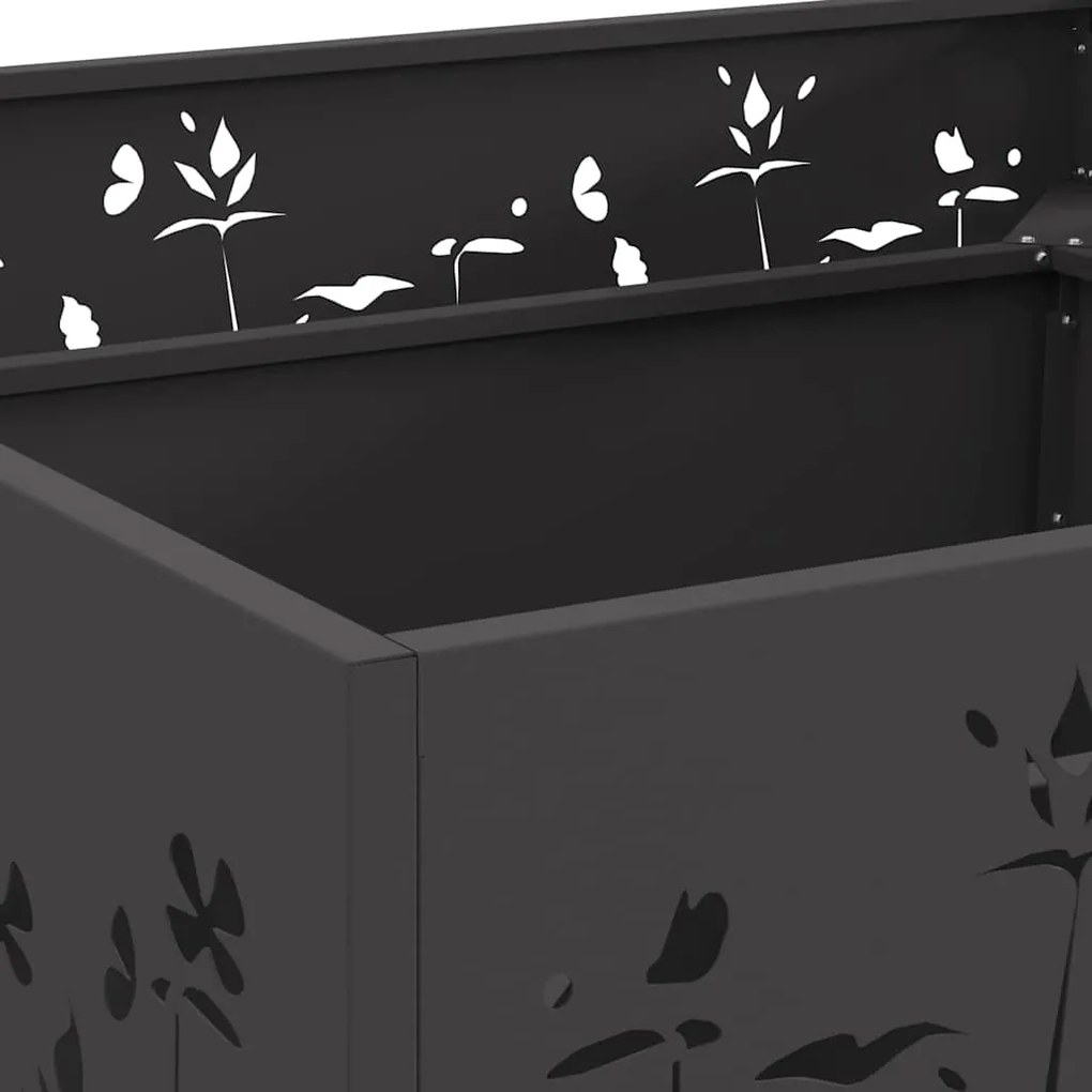 vidaXL Φωτιά Μαύρο 80 x 80 x 30 cm Κρύα έλαση από χάλυβα
