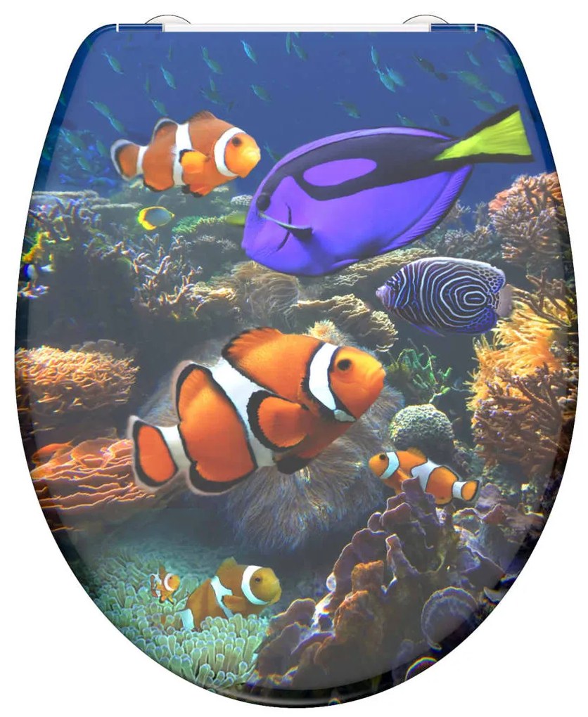 SCHÜTTE Κάθισμα Λεκάνης SEA LIFE με Soft-Close &amp; Σχέδιο από Duroplast - Πολύχρωμο