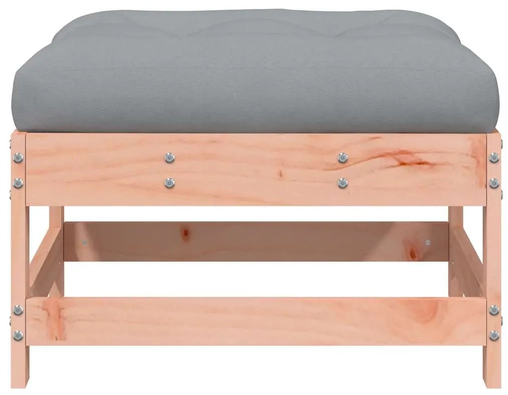 vidaXL Υποπόδιo Κήπου με Μαξιλάρι από Μασίφ Ξύλο Ψευδοτσούγκας