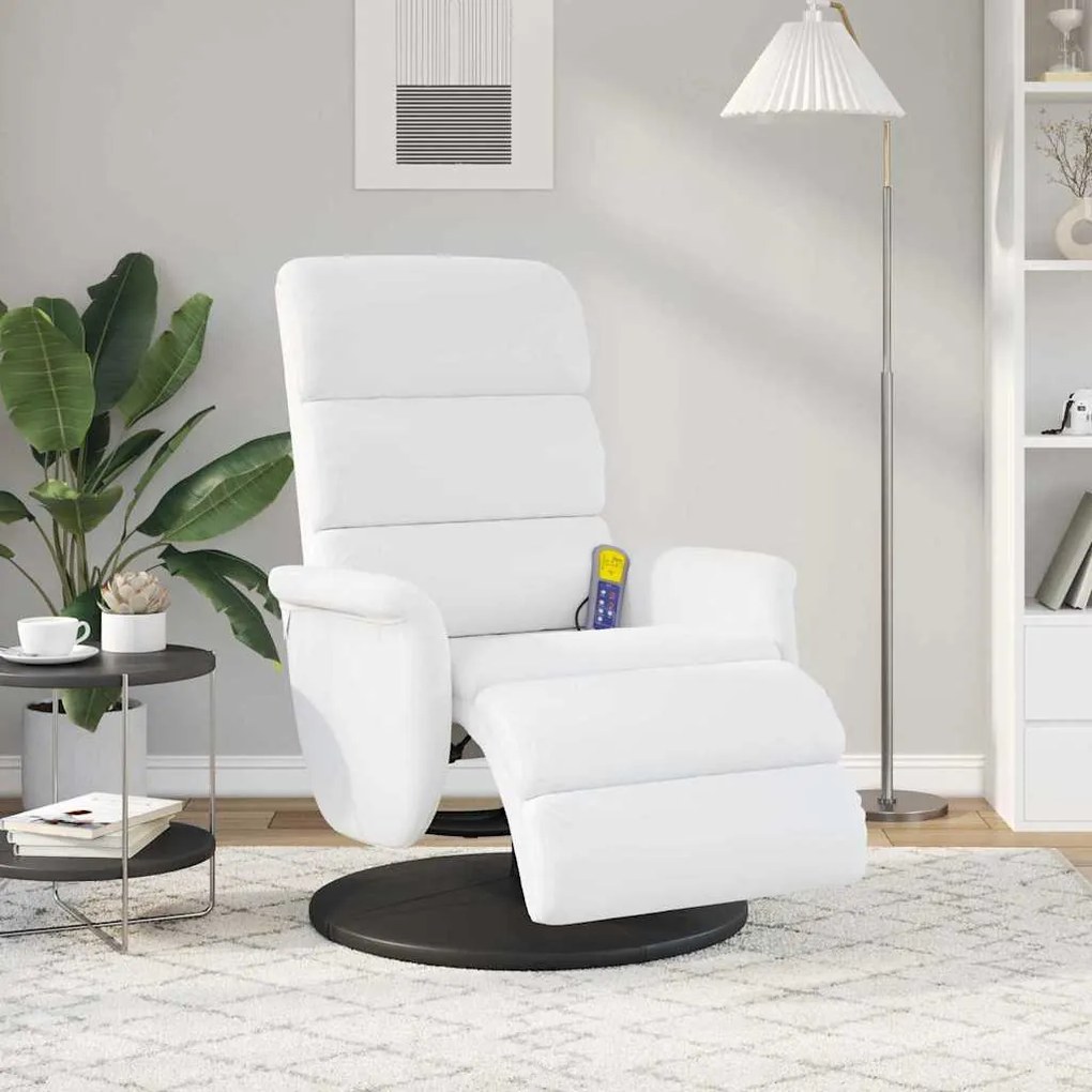 vidaXL Κάθισμα μασάζ Λευκό 71 x 98 x 106 εκ. Τεχνητό δέρμα