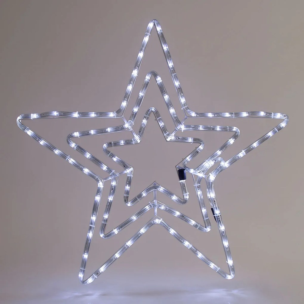 Χριστουγεννιάτικο Αστέρι Φωτοσωλήνας Με 120 Led Φωτάκια &amp; Προγράμματα (60x60) Eurolamp 600-20220