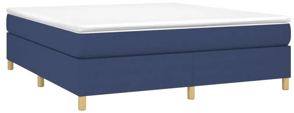 vidaXL Κρεβάτι Boxspring με Στρώμα Μπλε 160x200 εκ. Υφασμάτινο