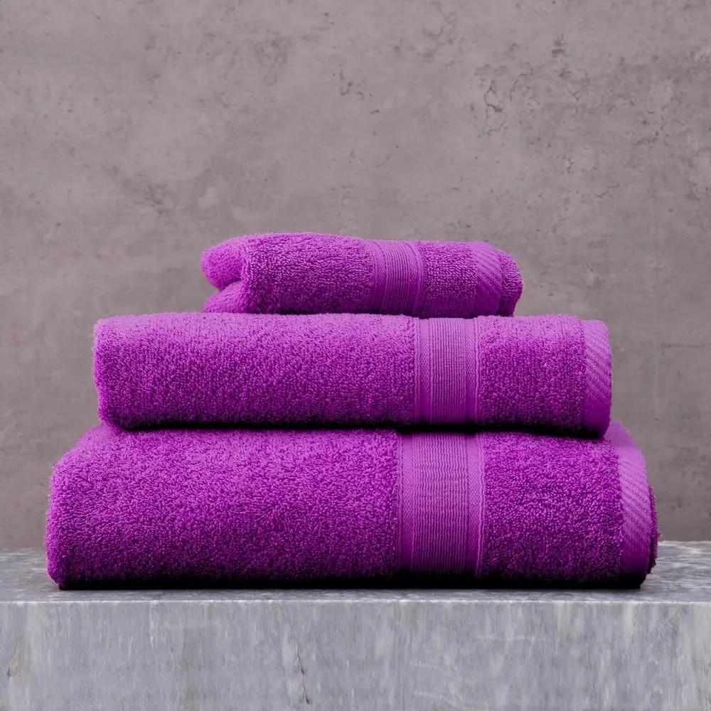 Πετσέτες Illusion (Σετ 3τμχ) Purple Ρυθμός Σετ Πετσέτες 70x140cm 100% Βαμβάκι