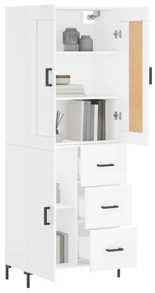vidaXL Ντουλάπι Λευκό 69,5x34x180 εκ. από Επεξεργασμένο Ξύλο