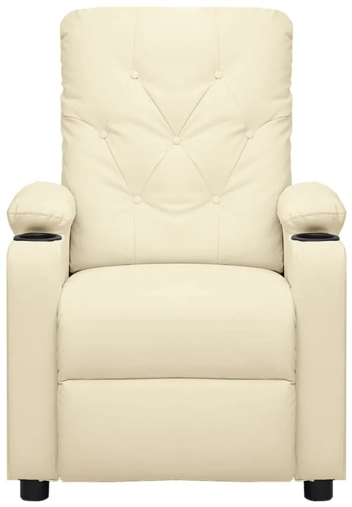 vidaXL Πολυθρόνα Ανακλινόμενη Ηλεκτρική Κρεμ από Συνθετικό Δέρμα