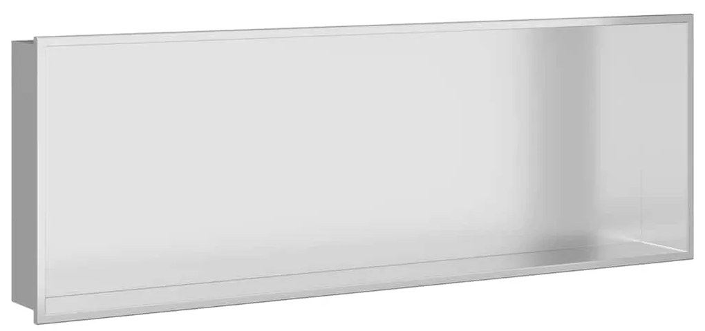 vidaXL Νίτσα Μπάνιου Ασημί 90 x 30 x 9.5 εκ. Ανοξείδωτο ατσάλι