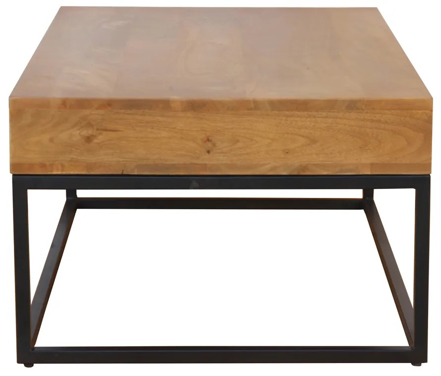 CASSETTO COFFEE TABLE 1ΣΥΡΤΑΡΙ ΦΥΣΙΚΟ ΜΑΥΡΟ 100x60xH40cm - 04-0960