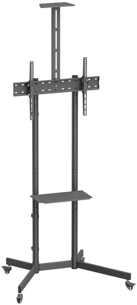 BRATECK βάση τηλεόρασης δαπέδου T1042T, 37-70", έως 45kg, με ράφια & ροδάκια