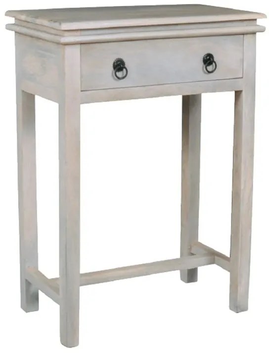 MAISON CONSOLE Έπιπλο Κονσόλα 1 Συρτάρι, Ξύλο Mango Antique Άσπρο