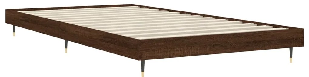 vidaXL Πλαίσιο Κρεβ. Χωρ. Στρώμα Καφέ Δρυς 90x200 εκ. Επεξ. Ξύλο