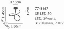 Φωτιστικό Οροφής - Πλαφονιέρα SE LED 50 KRISHNA CEILING BLACK Γ3 - 21W - 50W - 77-8167