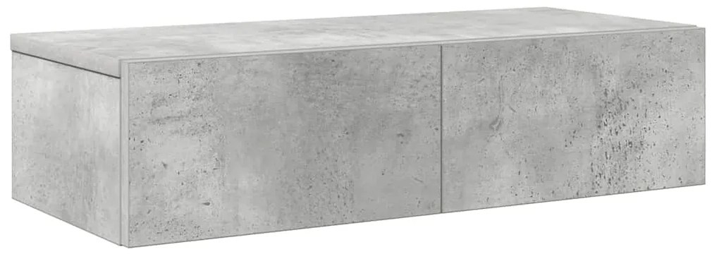 Ράφι τοίχου με συρτάρια Γκρι μπετόν 60x26,5x15 cm Ξύλο μηχανής 859971