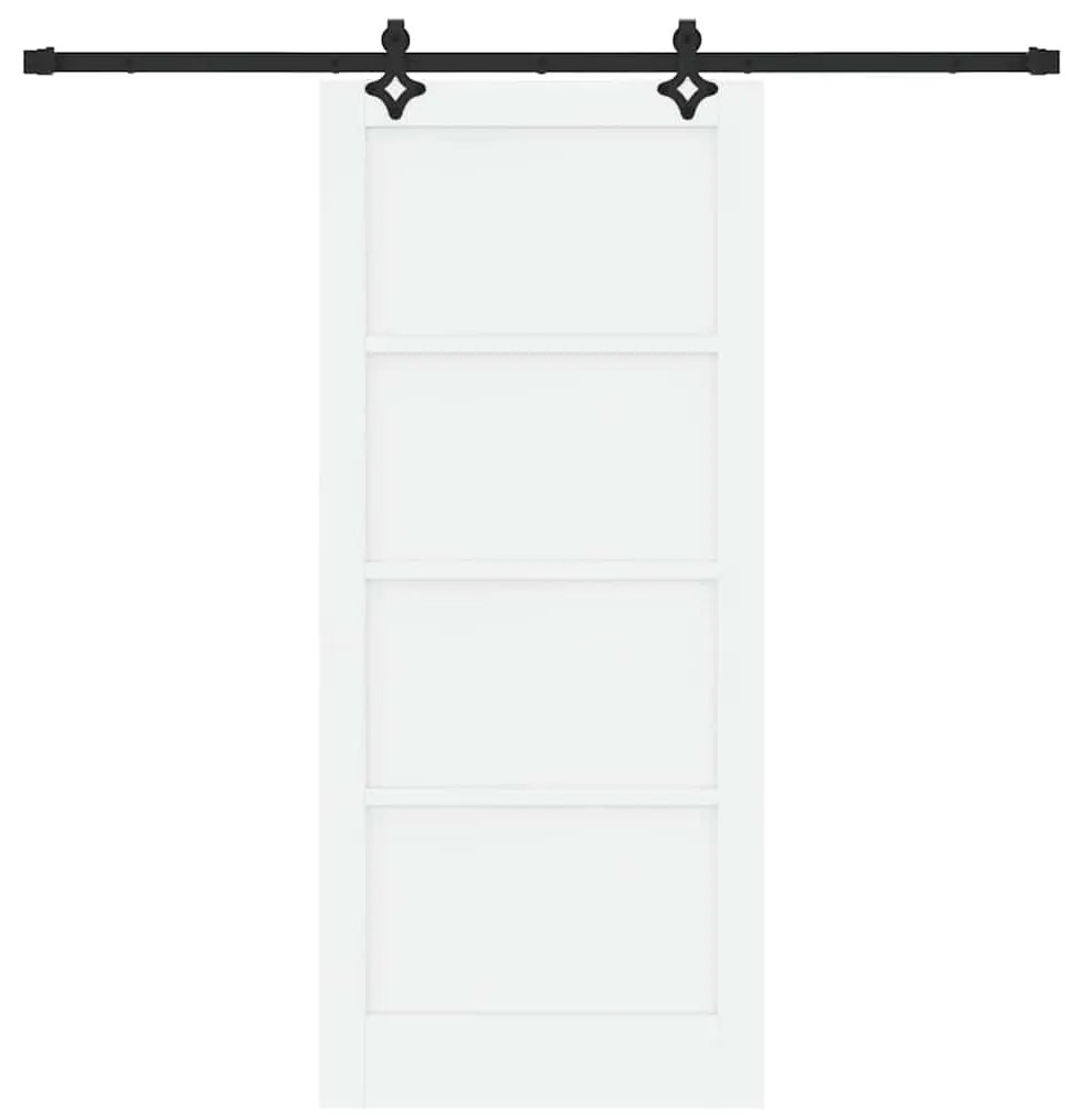 vidaXL Συρόμενη Πόρτα Λευκό και μαύρο 86 x 198.5 cm