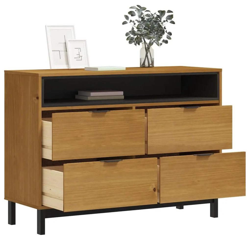 vidaXL Συρταριέρα FLAM 110 x 40 x 80 εκ. από Μασίφ Ξύλο Πεύκου