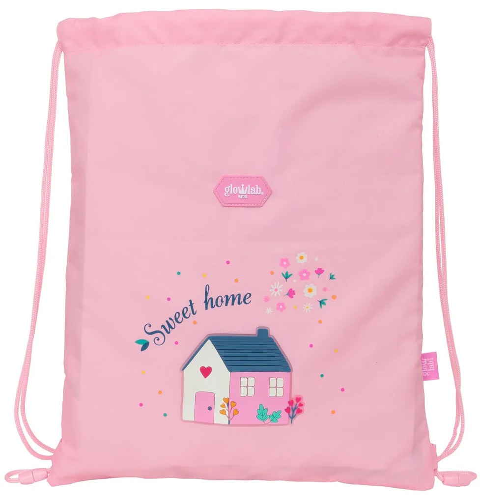 Σχολική Τσάντα με Σχοινιά Glow Lab Sweet home Ροζ 26 x 34 x 1 cm