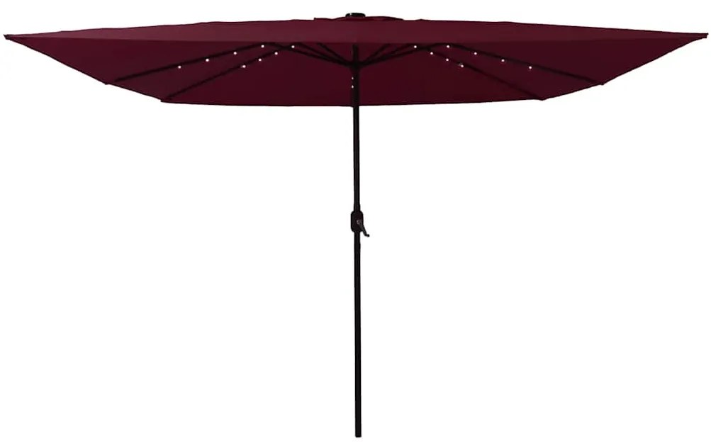 vidaXL Ομπρέλα Κήπου Κόκκινο και Μαύρο 295 x 295 x 245 εκ