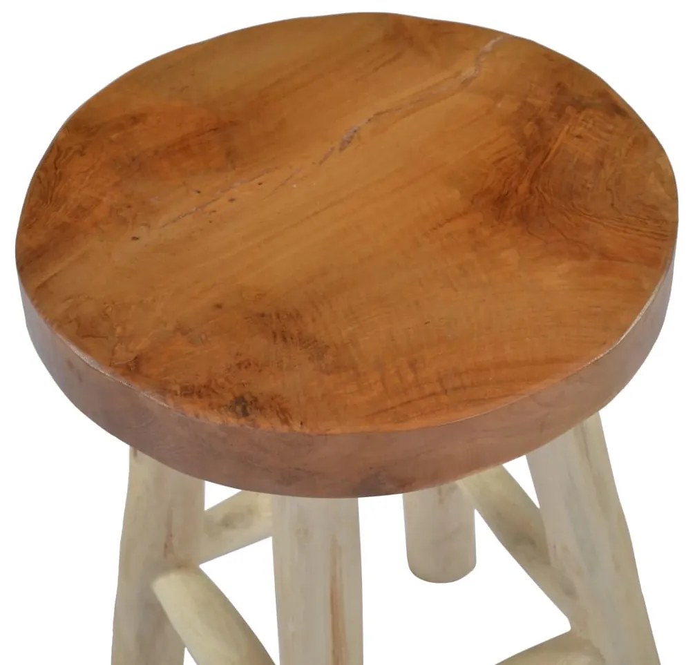 vidaXL Σκαμπό Καφέ από Μασίφ Ξύλο Teak