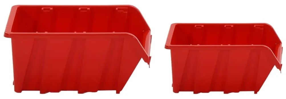 vidaXL Σετ Ραφιών Εργαστηρίου 30 τεμ. Κόκκινο και Μαύρο 77x39 εκ. PP