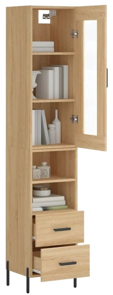 vidaXL Μπουφές Sonoma δρυς 34,5 x 34 x 180 εκ. από Επεξεργασμένο Ξύλο