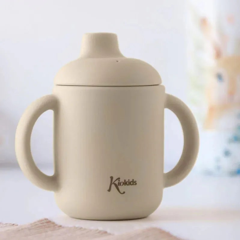 Ποτήρι Εκπαιδευτικό Σιλικόνης 120ml Kiokids Μπεζ 4253