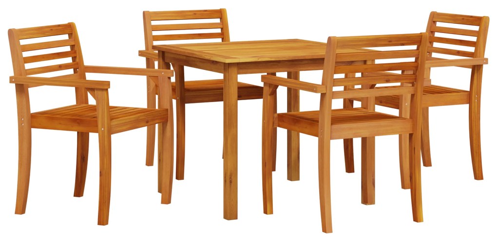 vidaXL Σετ Δείπνου Κήπου 5 pcs Φυσικό ξύλο 85 x 85 x 75 cm