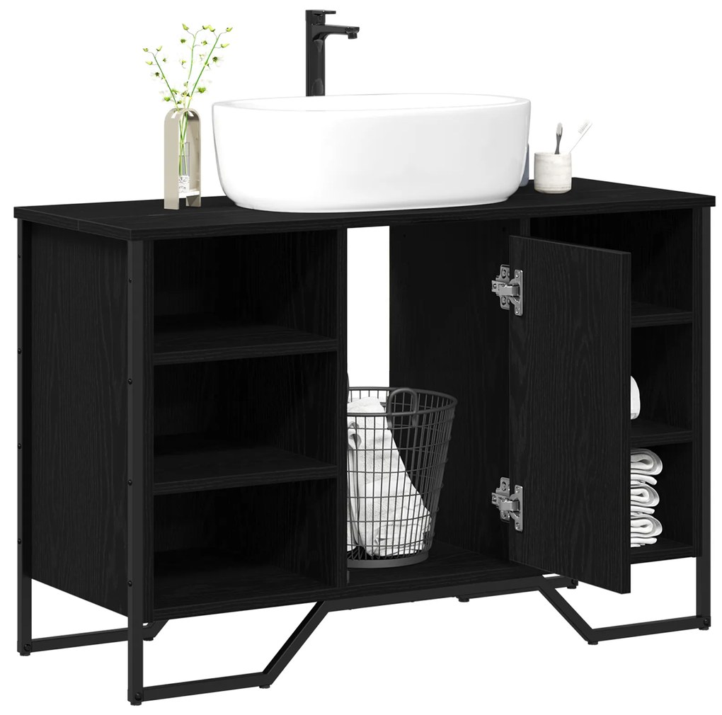 vidaXL ντουλάπα σιντριβανιού Μαύρη Δρυς 91x35x60 εκ Επεξεργασμένο Ξύλο