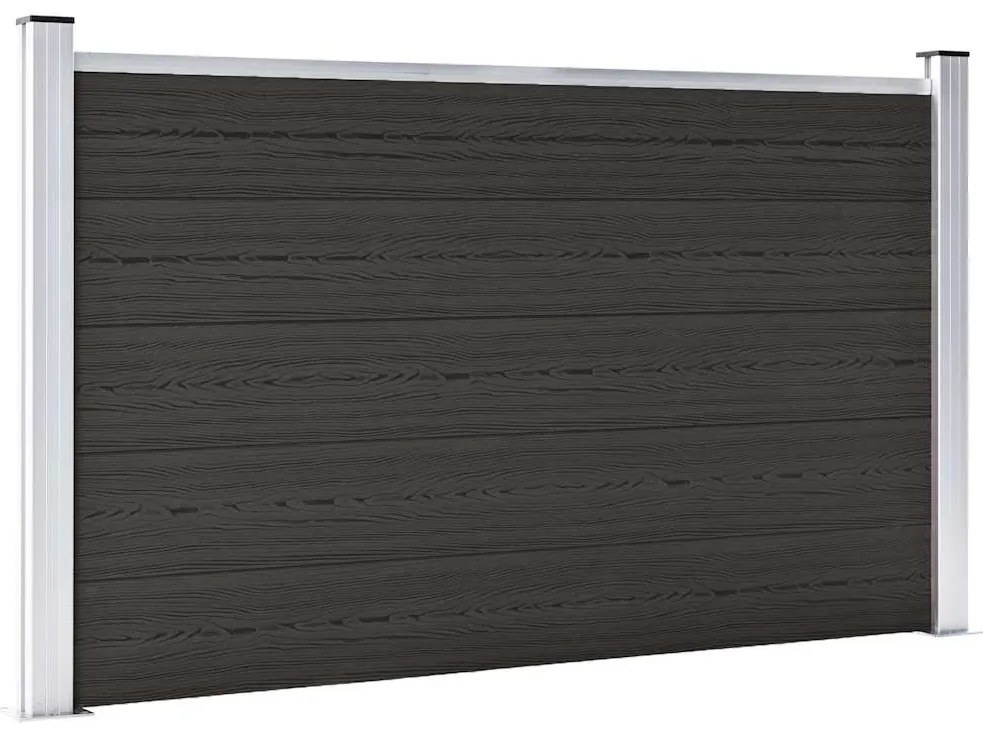 vidaXL Πάνελ Περίφραξης Μαύρο 180 x 105 εκ. από WPC