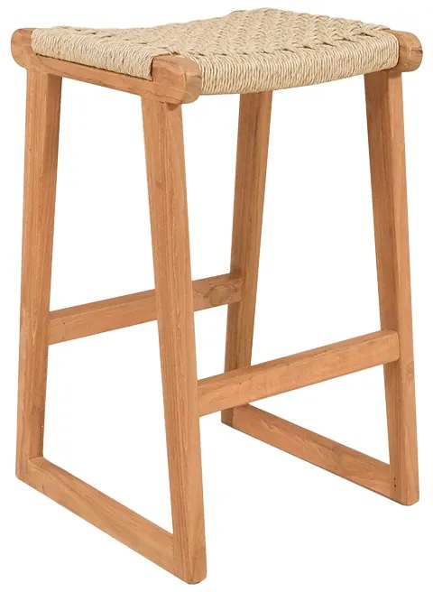 Intrahome Σκαμπό Kuza Intrahome σκελετός teak ξύλο και pe σχοινί σε φυσική απόχρωση 40x42x66εκ | SKU: INTRAPA-444111117