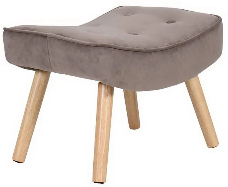 Σκαμπό - Υποπόδιο Alma Ε7141,81 52x38x35cm Natural-Brown Velvet, Wood