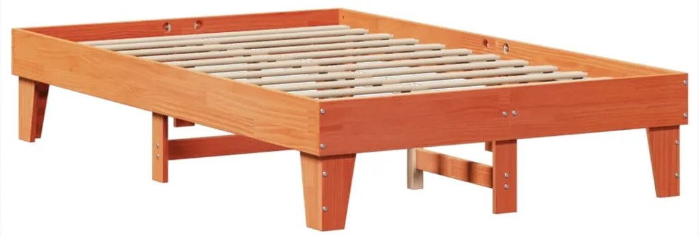 vidaXL Σκελετός Κρεβ. Χωρίς Στρώμα Καφέ Κεριού 135x190 εκ Μασίφ Πεύκο