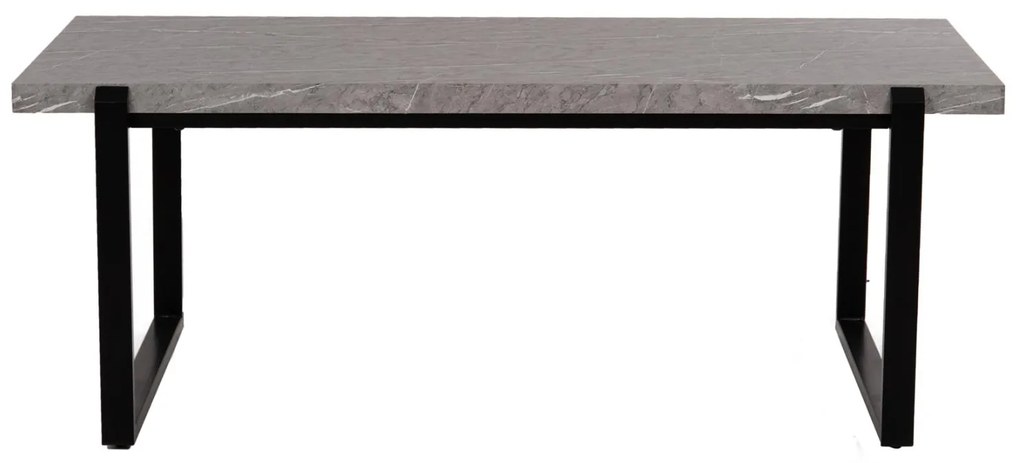 Τραπεζάκι σαλονιού SHABEN C9585.02 MDF Γκρί Μάρμαρο με Μαύρη Μεταλλική Βάση 120x56X45Yεκ. 120x60x46 εκ.