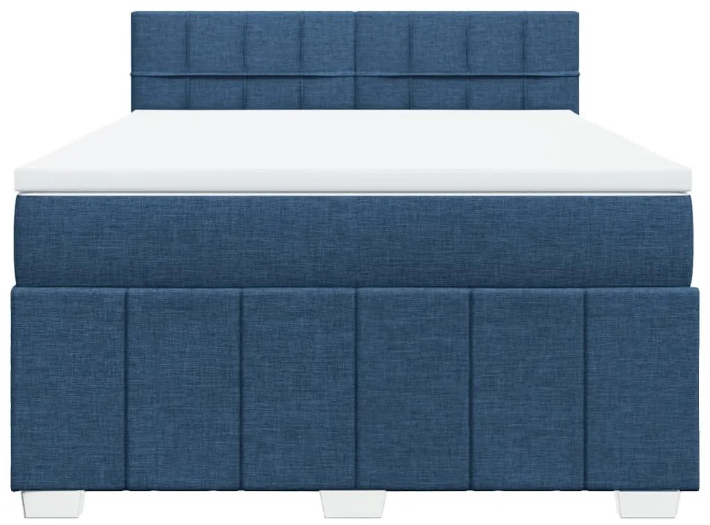 ΚΡΕΒΑΤΙ BOXSPRING ΜΕ ΣΤΡΩΜΑ ΜΠΛΕ 140X200 ΕΚ. ΥΦΑΣΜΑΤΙΝΟ 3287097