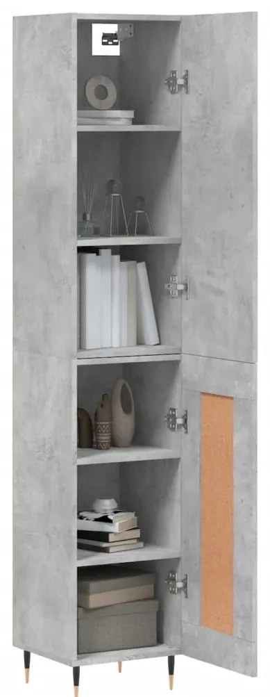 vidaXL Ντουλάπι Γκρι Σκυροδέματος 34,5x34x180 εκ. Επεξεργασμένο Ξύλο