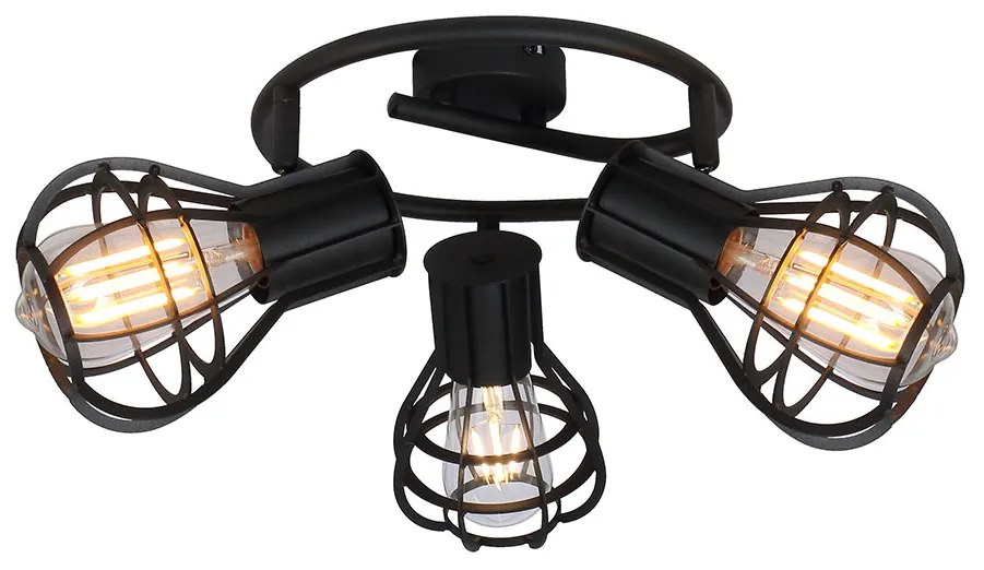 Φωτιστικό Οροφής Globo Lighting Clastra 15388-3 Μαύρο