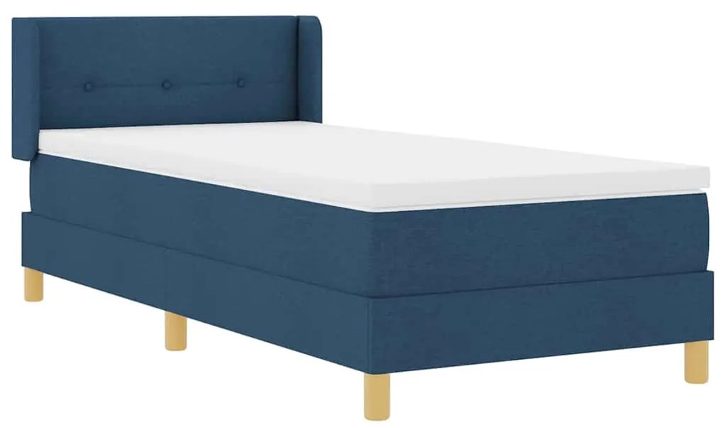 vidaXL Κρεβάτι με Ελατήρια με στρώμα Μπλε 100 x 200 cm ύφασμα